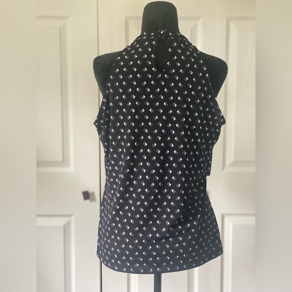 🌸 3 for $12 Worthington Halter Blouse With Front Ruffles Size L - Picture 4 of 6
